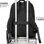 ZORFIN 26L Black Backpack for College, and Travel: Water Resistant Bookbag