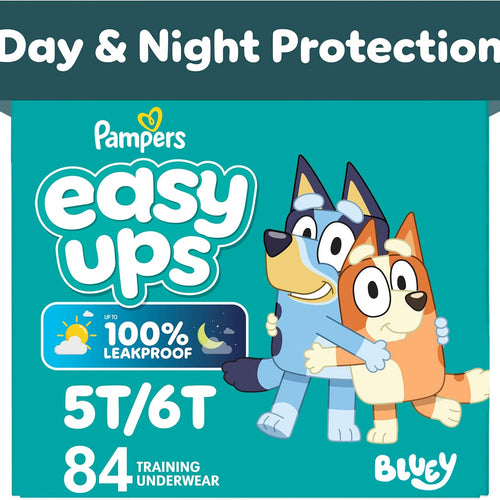 Pampers Training Pants - Easy Ups Boys & Girls Bluey - Size 5T-6T, 84 Count, Children's Potty Underwear (Packaging May Vary)