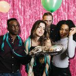 2-Pack Pink Foil Fringe Tinsel Party Backdrops for Birthdays, Bachelorettes, Graduations, and More