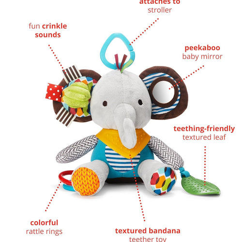 Skip Hop Bandana Buddies Baby Activity and Teething Toy with Multi-Sensory Rattle and Textures