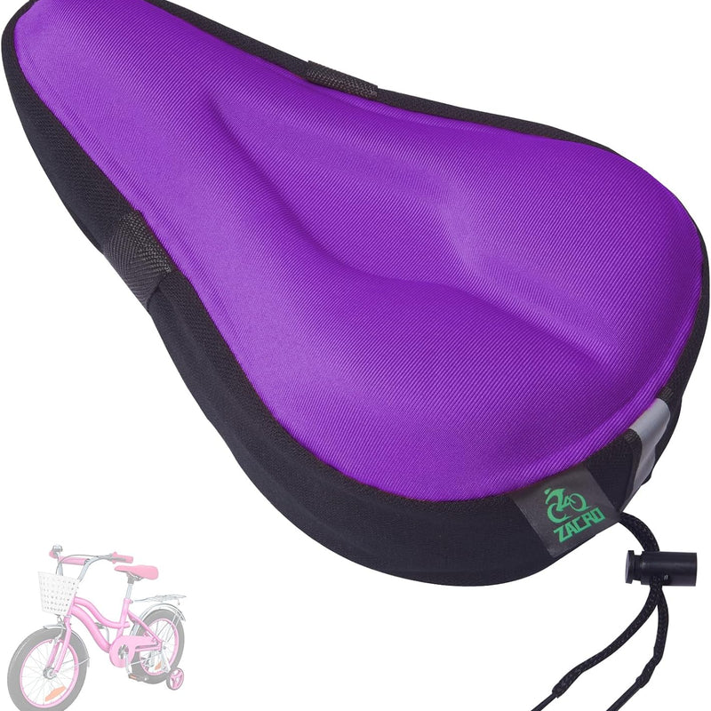 Zacro Gel Kids Bike Seat Cover, Anti-Slip Child Bicycle Saddle, 9x6 inches, Soft Memory Foam, Reflective Strip