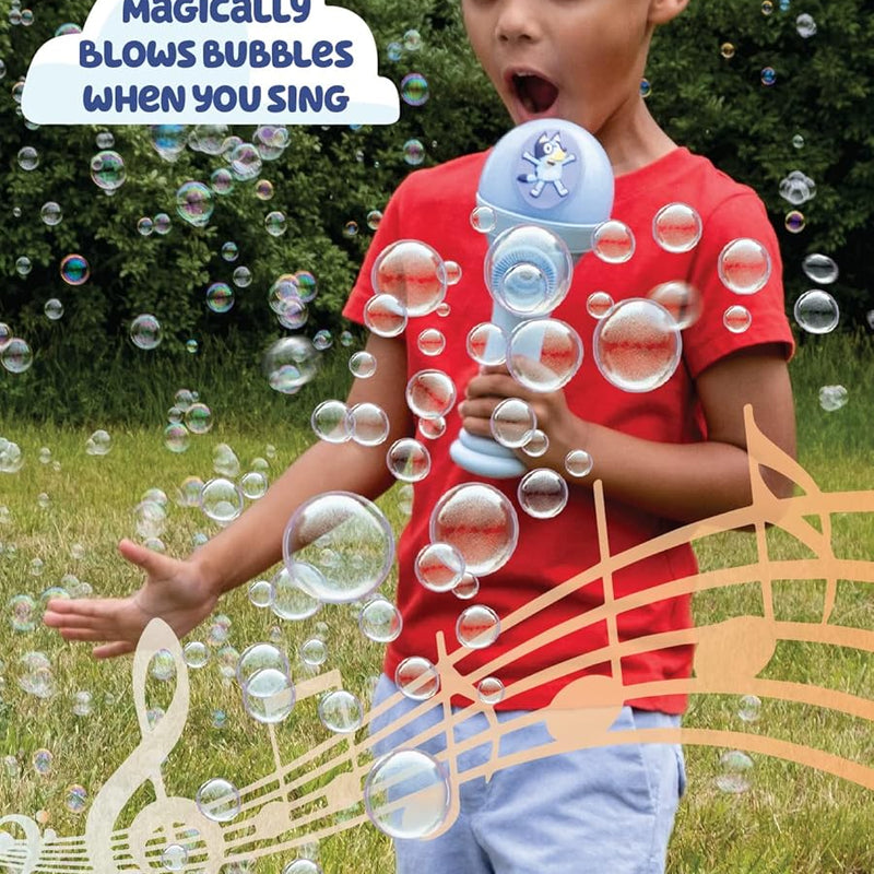 Bluey Dance Mode Bubble Machine and Toy Microphone with Bubble Solution for Kids