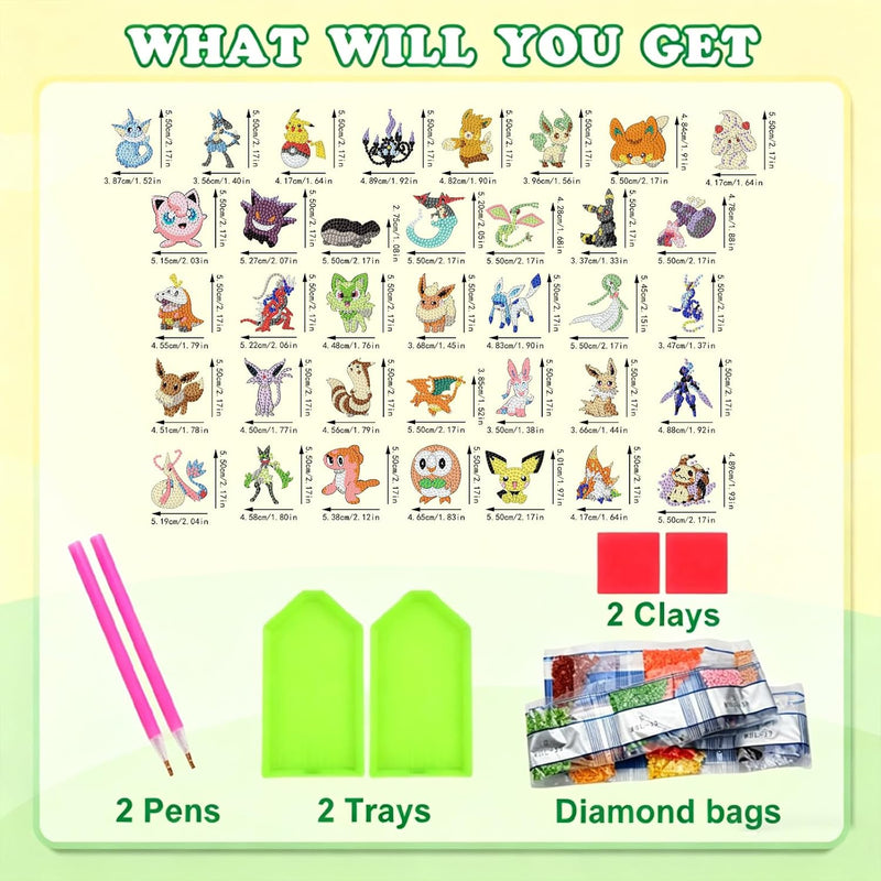 LWZAYS Diamond Art Kits for Kids Boys and Girls Ages 6-8-10-12 Easy to DIY Creative Diamond Art Stickers Craft by Numbers Kits for Kids and Adult Beginners 2.0