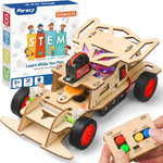 Poraxy STEM Kit for Kids, Remote Control Car with 160ft Range and Auto-Centering Steering