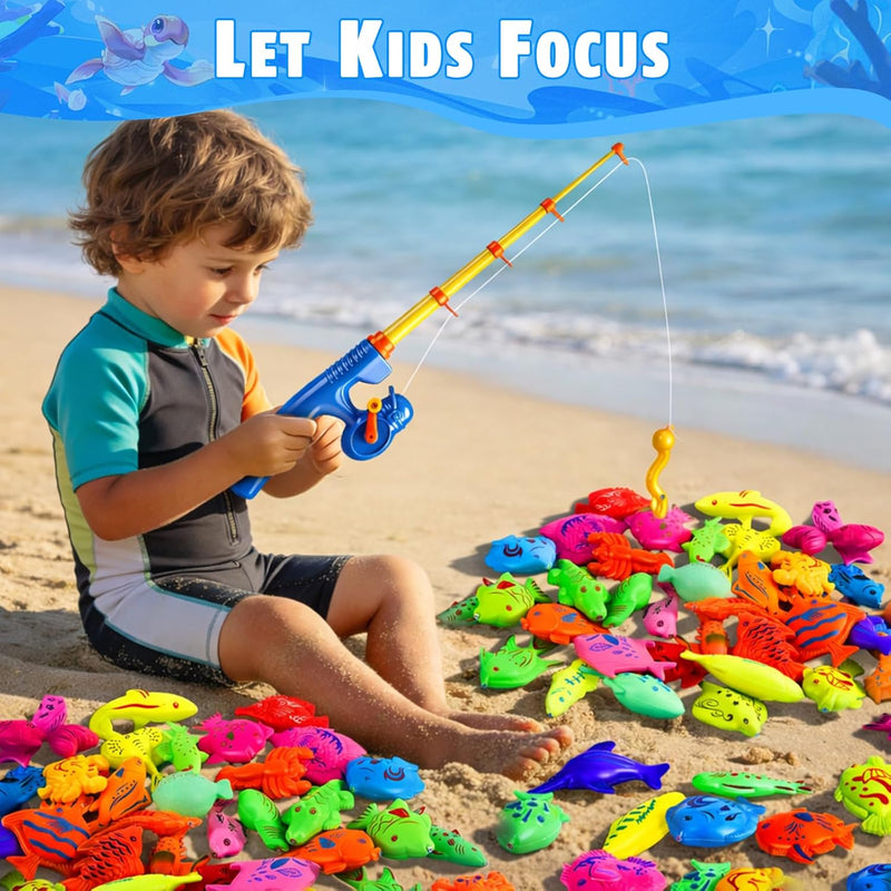 CozyBomB Magnetic Fishing Toys Game Set for Kids, Water Table Bathtub Kiddie Pool Party