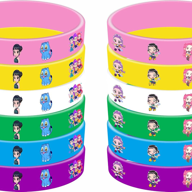 Demon Movie Hunters Birthday Party Supplies: 86-Piece Set with Bracelets, Pins, Keychains, and Stickers for Boys and Girls