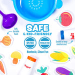 Tub Works® Tub Soup™ Scoop, Strain & Play Toddler Bath Toy | Floating Foam Veggies & Ladle