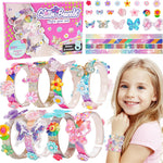 Friendship Bracelet Making Kit for Girls Toys Crafts for Kids Ages 5-12 | 5 6 7 8 9 10 11 Year Old Girl Birthday Gifts Girls Craft Toys Age 5-12, Kids Jewelry Making Kit with Charm (Butterfly&Flower)