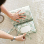 Tiny Twinkle Portable Diaper Changing Pad | Waterproof, Wipeable & Compact Baby Changing Pad for Travel | Smart Wipes Pocket & Organized Storage| Newborn Shower Gift (Sage Checkers)