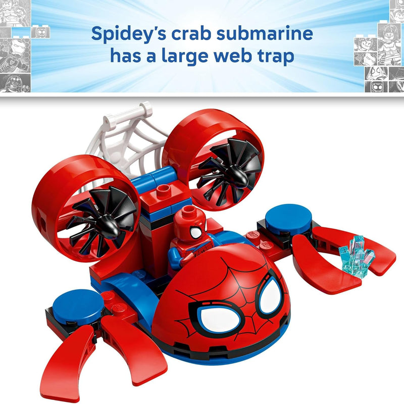 LEGO Marvel Spidey and His Amazing Friends Spidey: Underwater Vehicles Building Toy for Kids - Super Hero Pretend Play Set for Preschool Boys & Girls, Ages 4+ - Gift Idea for Birthdays - 11207