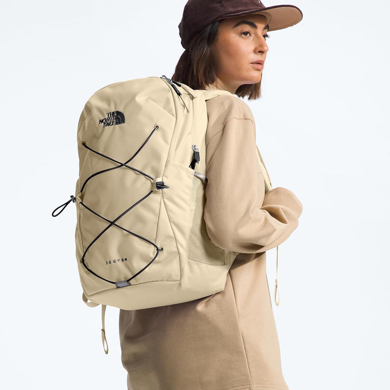 The North Face Women's Jester Everyday Laptop Backpack - Commuter Travel Bag, Laptop Sleeve, Water-Repellent, Gravel/TNF Black, One Size