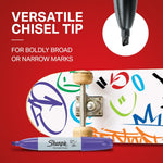Sharpie Permanent Chisel Tip Marker Set, Poster Markers for Wood, Plastic, and More, 8 Count