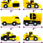 Tub Works® Construction Trucks Mold-Free Bath Toys, 6-Pack | Sealed Design Keeps Moisture Out | Soft, Squeezable & Float on Water