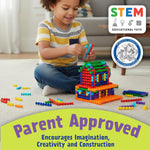 Playstix construction toy set for kids 4 and up, 150 pieces, color-coded building sticks for STEM and classroom use, easy to learn and play