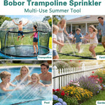 Bobor Trampoline Sprinkler for Kids, Outdoor Trampoline Water Sprinklers, Backyard Summer Water Toys, Outside Trampoline Accessories for Yard Backyard Water Fun (39ft)