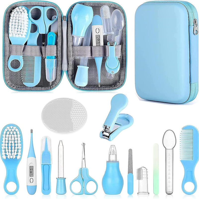 Baby Grooming Kit, Infant Safety Care Set with Hair Brush Comb Nail Clipper Nasal Aspirator,Baby Essentials Kit for Newborn Girls Boys (Pink Baby Grooming kit)
