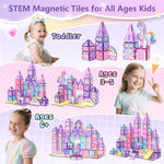 GobiDex Magnetic Building Blocks Unicorn Toys for Girls, Princess Magnetic Tiles Building Toys for Kids Ages 3-5 4-8, STEM Sensory Toddler Game Birthday Gift for Girls Boys Ages 3+