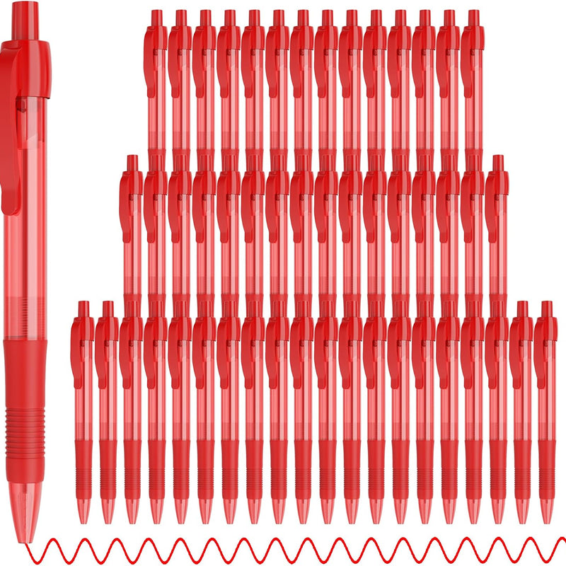 deegtran Pens Bulk, 50 Pack No Bleed Black Ink Click Pens with Soft Grip, Wholesale Retractable Ballpoint Pens for Office School, Medium Point Smooth 1.0MM
