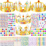 Gold paper crown, DIY birthday king crown craft for decorating, paper prince princess crown hats for school classroom