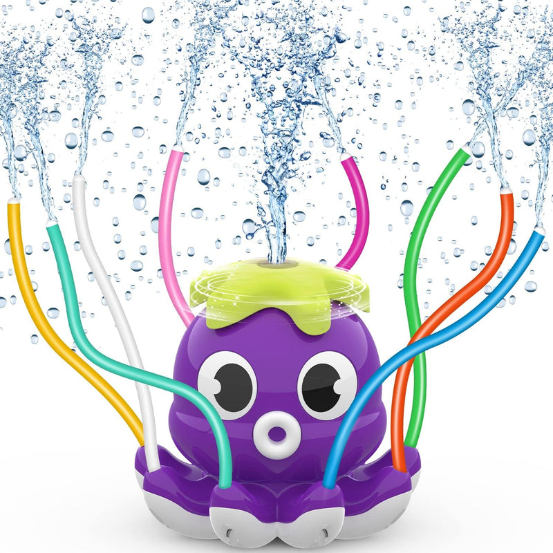 Outdoor Water Spray Sprinkler, Summer Outside Toys for Kids Toddlers | Backyard Games with 8 Wiggle Tubes, Attaches to Garden Hose Splashing Fun Toys for 3 4 5 6 7 8 Year Old Boys Girls Gifts