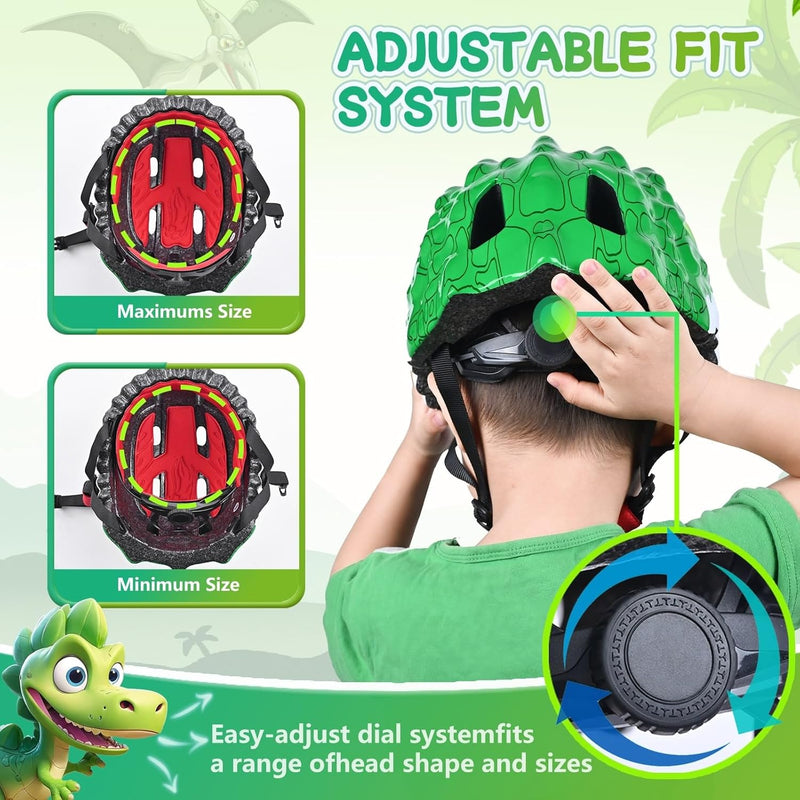 Toddler/Kids Bike Helmet Set with Adjustable Helmet and Protective Gear for Boys and Girls