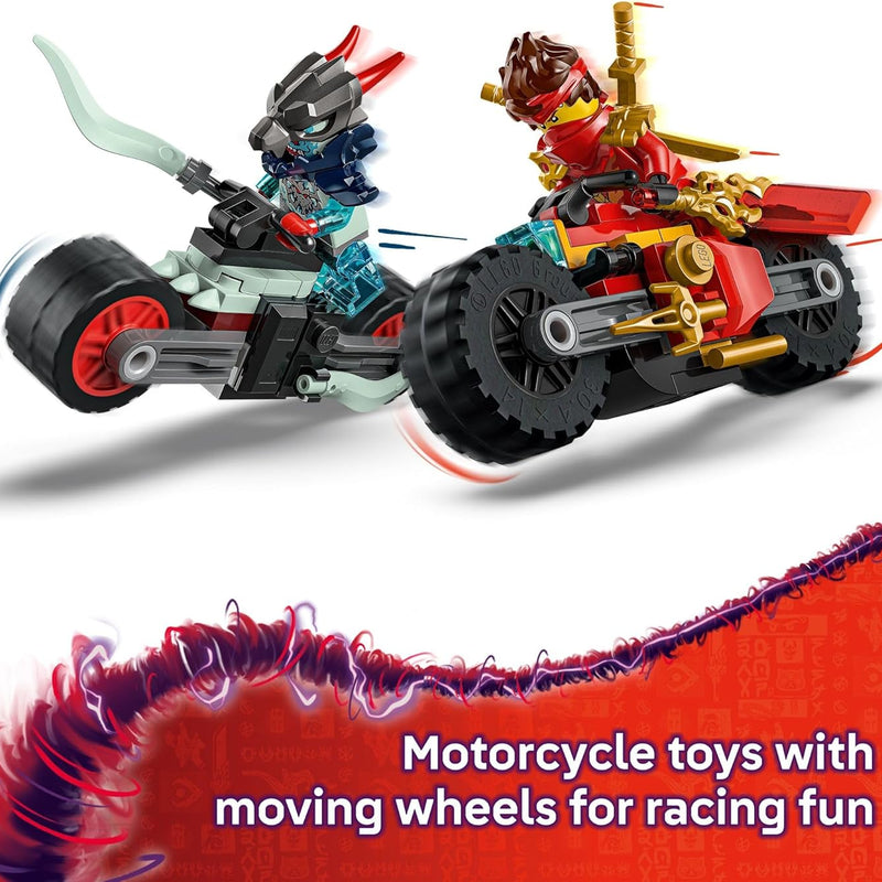 LEGO NINJAGO Kai's Motorcycle Building Toy for Kids, 2 Minifigures, Ages 6+, Building Blocks for Boys & Girls