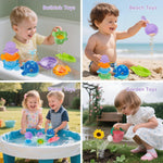 Mold-Free Bath Toys, 11-Piece Set | Safe, Easy-Clean & Fun Floating Boats, Spoon, Watering Can & Whale for Babies 12+ Months