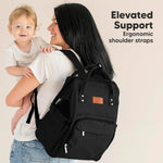 KeaBabies Baby Diaper Bag Backpack, Baby Bag for Boys, Girls (Trendy Black) | Large, Waterproof, Multi Function, Travel Diaper Backpack with Changing Pad, Durable Travel Essentials for Moms and Dads