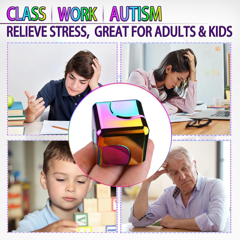 Fidget Spinner Toys Cube Adults Metal Fidgets Cool Stuff Desk Gadgets Office Toy for Teen Boy Small Anxiety Figette Sensory Toy ADHD Tool Fingears Figet Stress Gifts Easter Basket Stuffers Teen Boys