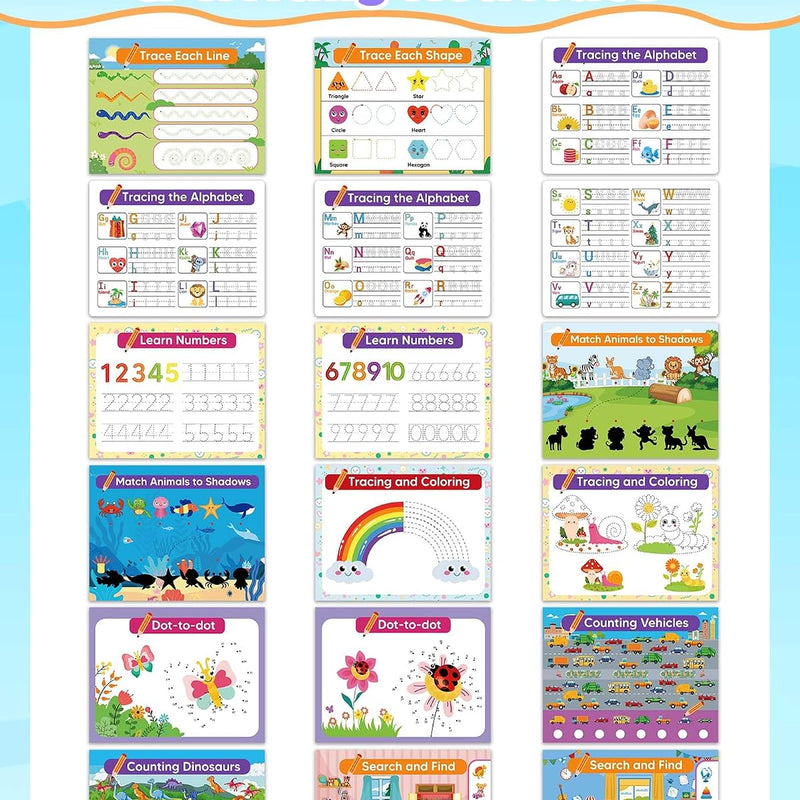 Toddler Busy Book, Montessori Educational Toys for 3 4 5 Year Old Gifts | Learning Toy, Preschool Learning Activities, Tracing Coloring Activity Books for Kids Ages 3-5, Car Airplane Travel Toys