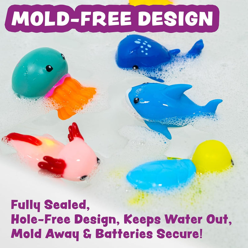 Tub Works Under the Sea Light Up Bath Toys 6 Pack Water-Activated Color Changing