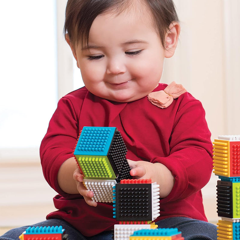 Infantino 24-piece multicolor sensory blocks for babies and toddlers 12 months+, BPA-free and baby-safe materials