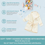 Spasilk 100% Cotton Hooded Terry Bathrobe with Booties Baby One Size Gifts — Shower