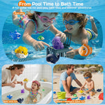 Tikduck Pool Diving Toys for Kids, Underwater Swim Game Set with 6 Floating Sea Animals & 6 Dive Cages, Summer Water Toys for Pool, Bath & Beach Play, Birthday Gift for Boys Girls Ages 3-12