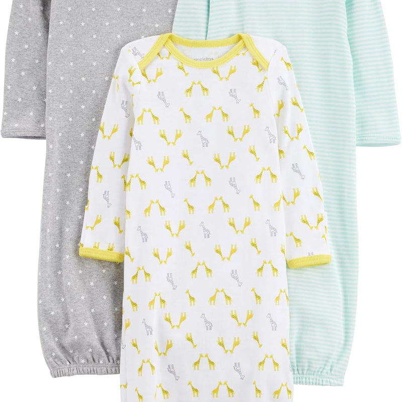 Simple Joys by Carter's Baby 3-pack Neutral Cotton Sleeper Gown