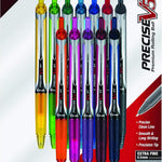Pilot Precise V5 RT Refillable & Retractable Rollerball Pens, Extra Fine Point Pens 0.5 mm, Black, Pack of 12 - Ideal for School, Journaling & Office Writing