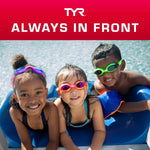 TYR Kids' Swimple Goggles - Colorful Swim Goggles for Beginners | Comfy Youth Unibody Fit | Advanced Anti-Fog UV Eye Protection | Safe No-Leak Silicone Gaskets | Quick-Adjust Release Button