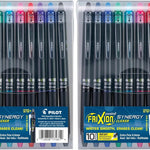 Pilot FriXion Synergy Clicker Erasable, Refillable, Retractable Gel Ink Pens, Extra Fine Point 0.5 mm, Pack of 5, Black Ink, FriXion Erasable Pens 0.5 - Ideal for School & Office Writing