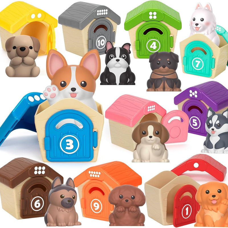 20-Piece Farm Animals Toy Set for Toddlers, Montessori Counting and Matching Fine Motor Games
