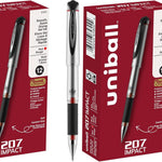 uniball™ 207 Gel Pens, Black Ink, 0.5mm Micro Point, Retractable, 12 Count, Smooth Writing, Fraud-Resistant, uni Super Ink™