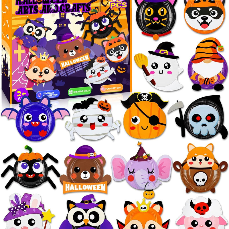 16 Pack Arts and Crafts for Kids Toddler DIY Animal Paper Plate Art Gifts