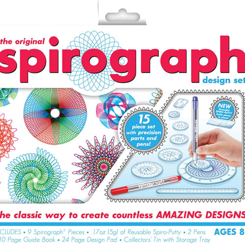 Spirograph Design Set Collectors Tin Arts and Crafts for Kids Drawing Kit | Classic Gear Design Kit, Pens, Design Sheet Included, Arts & Crafts, Art Supplies, Drawing Kit, Spiral Art, 8+