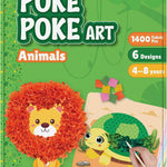 jackinthebox Poke Art Animals Crafts Kits for Kids, Boys & Girls, Ages 4-8 | 1400 fabric pieces, gift, travel activities & toys, essentials, projects for toddlers, 3 4 5 6 7 8 year old, flower pressing
