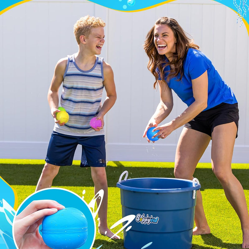 Reusable Water Balloons 12PCS - Summer Water Toys for Pool Beach & Outdoor, Self-Sealing Refillable Water Bombs for Kids Ages 3-14, Magnetic Splash Balls for Kids Fun Games & Activities