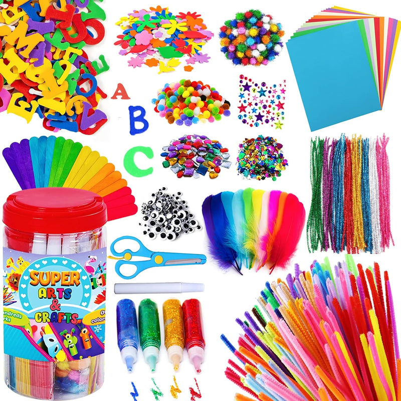Goody King Arts and Crafts Supplies for Kids - 1170Pcs+ Craft Art Supply Kit for Toddlers Kids Craft Supplies & Materials Age 4 5 6 7 8 9 - Christmas D.I.Y. Crafting School Supplies
