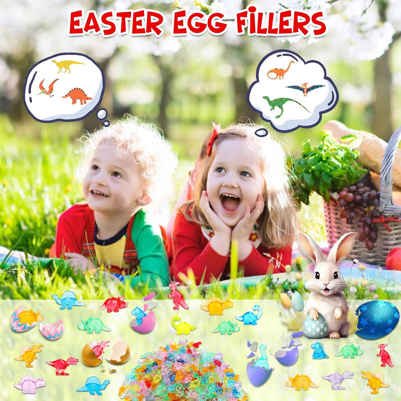 HAPTIME 230 Pcs Mini Resin Animals, Bulk Mini Trinkets, Mini Dinosaur Figures, Resin Figures to Hide, Tiny Dinosaur Party Favors, Small Classroom Prizes for Kids, Easter Egg Fillers