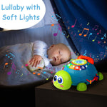 KWYZ Musical Turtle Crawling Toy - Light & Sound Baby Tummy Time Toys for 6-18 Months