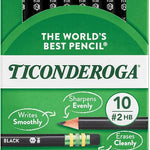 Ticonderoga Wood-Cased Pencils, Pre-Sharpened, 2 HB Soft, Black, 10 Count