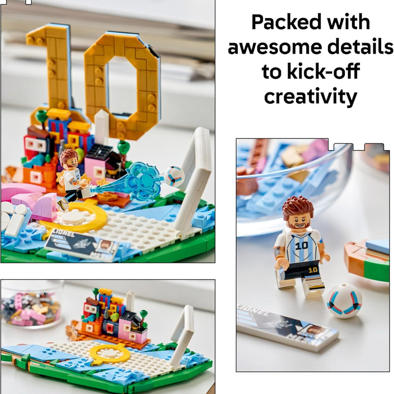 LEGO Lionel Messi Soccer Highlights Building Set for Kids, Ages 10+, Collectible Display Gift