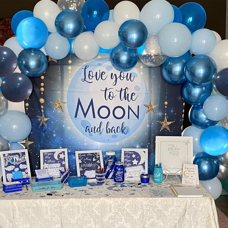 60Pcs Metallic Chrome Blue Balloons Kit, 12Inch Latex Balloons for Birthday, Wedding, Party Decoration